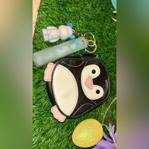 Relic Penguin Coin Wallet Zipper Accent Black White Pink Women